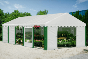 Namiot wystawowy jako stoisko na targach rolniczych